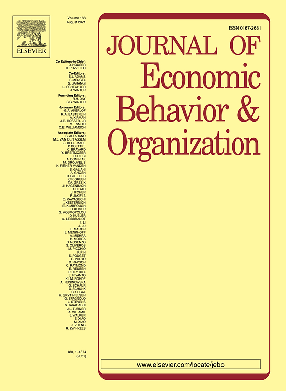 Journal of Economic Behavior & Organization cover