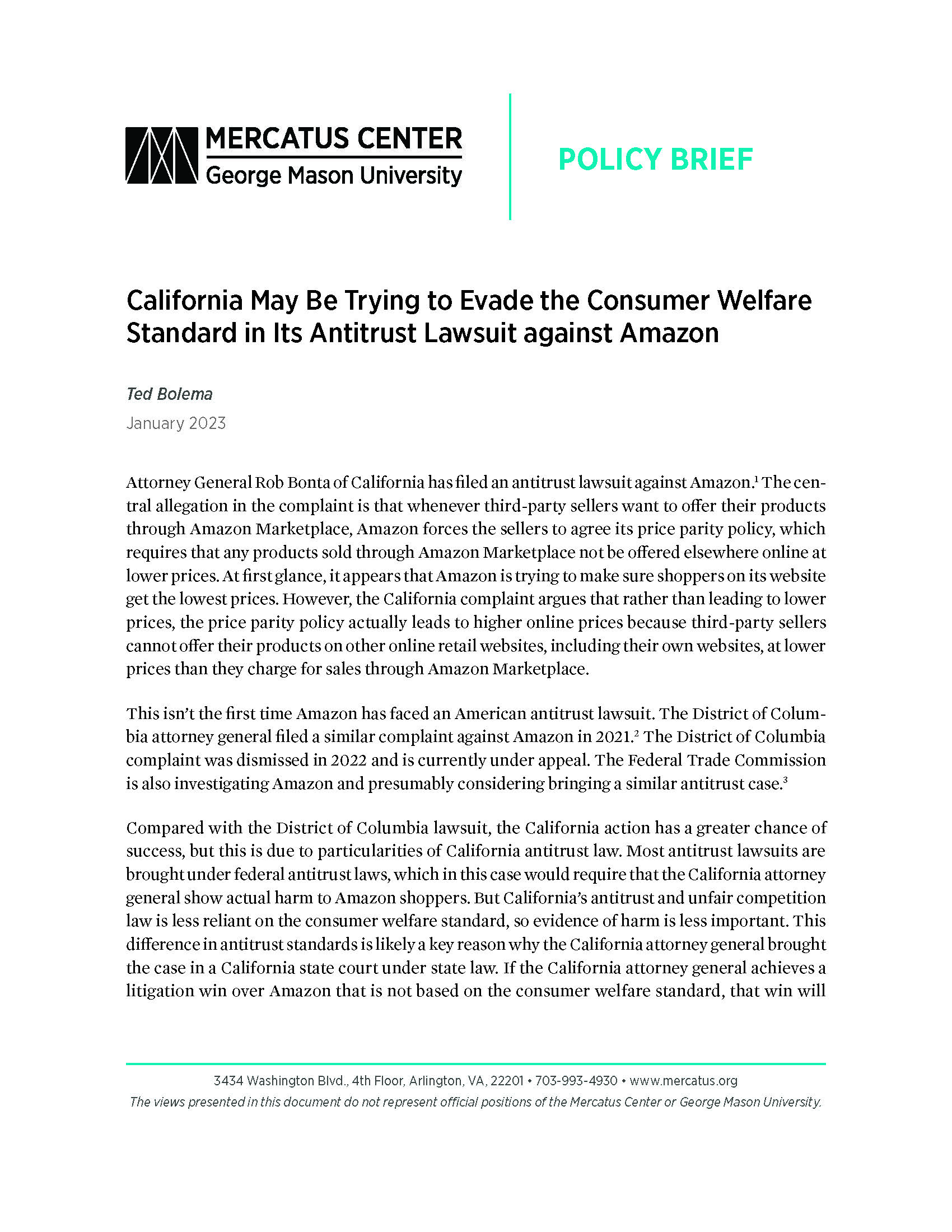 Bolema - Policy Brief - California May Be Trying to Evade the Consumer Welfare Standard_Page_01
